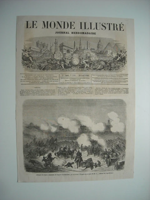 Gravure 1861. Attaque Des Lignes Annamites De Saïgon, Cochinchine, 21 Fevrier...