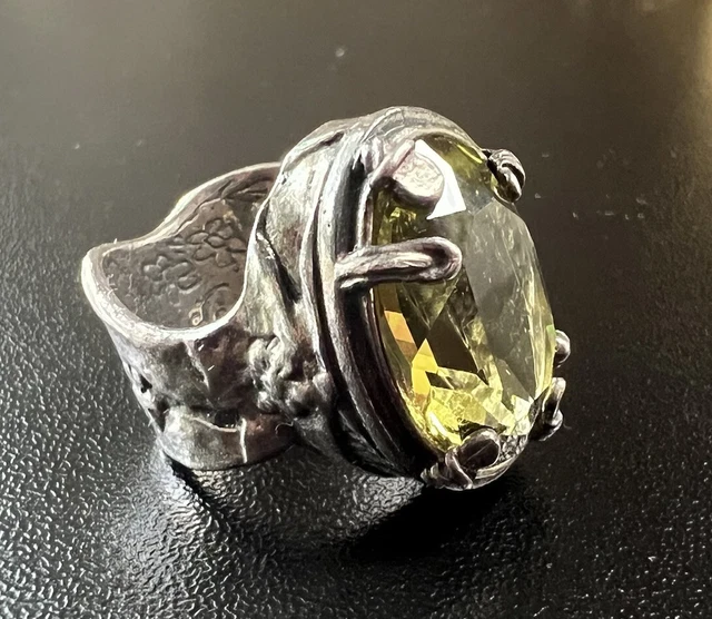 SILPADA RETIRED Sterling Silver 925 Olivine Swarovski Crystal Ring Sz 6 R1883