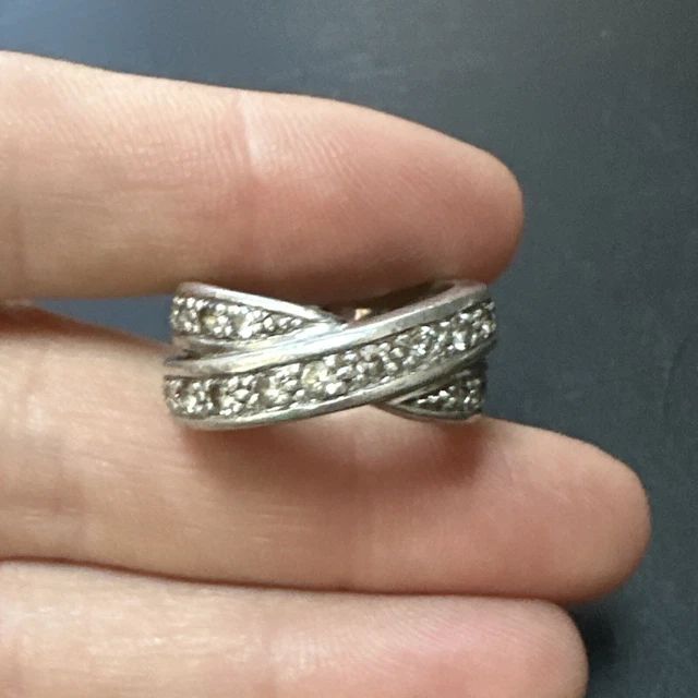 Bague Ancienne Argent Massif 925 – Jonc Croix Créateur – Taille 54 – Occasion