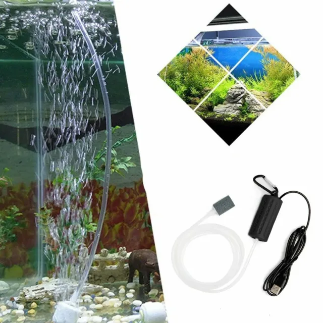 USB Aquarium Mini Oxygen Air Pump Portable Fish Tank Mute Energy Saving Supplies