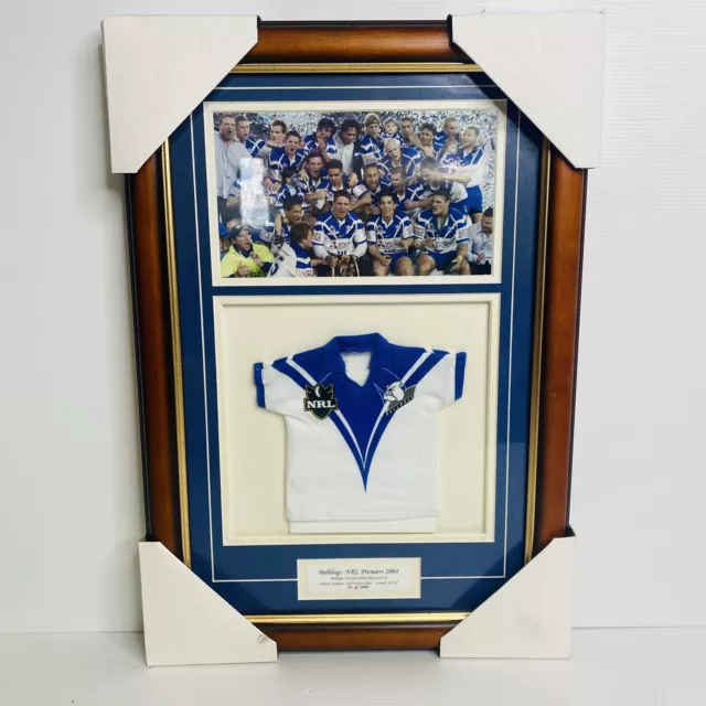 CANTERBURY BULLDOGS 2004 NRL PREMIERS TRIBUTE FRAME Limited Edition 23 of 2004