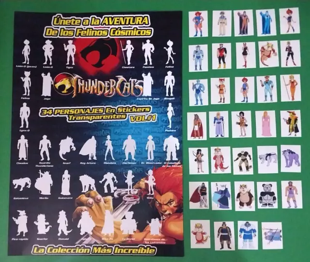 ALBUM POSTER THUNDERCATS Sticker + Full Set 34/34 PERU 2022 Lion-O Munn Ra Snarf