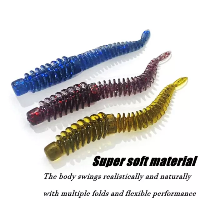 8Pcs Counter Thread Soft Baits TPE Light Dance Insect Fish Bait  Fishing