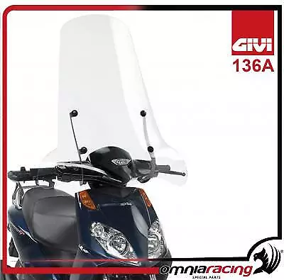 GIVI 136A Parabrezza Trasparente 74x67 cm Aprilia Sportcity One 50/125 08-14