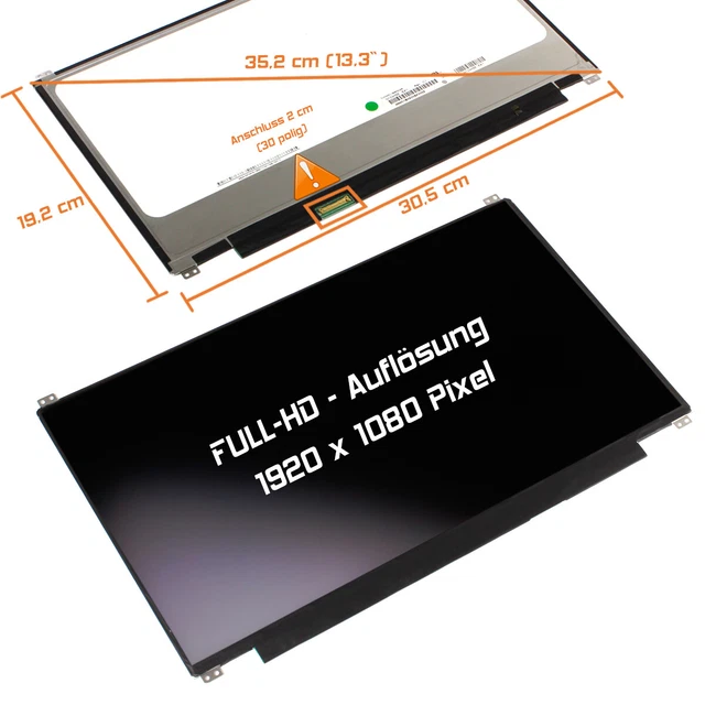 13,3" LED Display matt passend für AUO B133HTN01.4 IPS Full-HD 1920x1080
