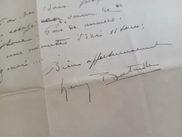 Autographe Henry Bataille ! Poète Lithographe / Belle Lettre