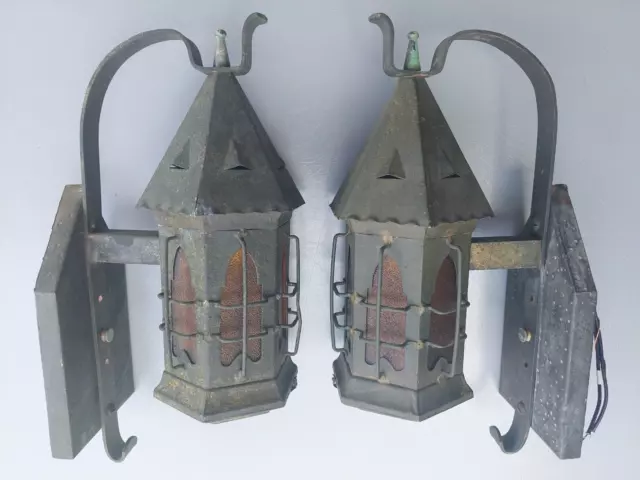 Antique Copper Sconces Light Fixtures Gothic Spanish Craftsman Tudor Arts Crafts