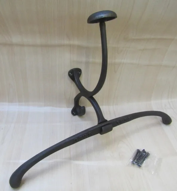 GWR 1883 cast iron rustic motorcycle helmet & jacket bike hanger hook rack