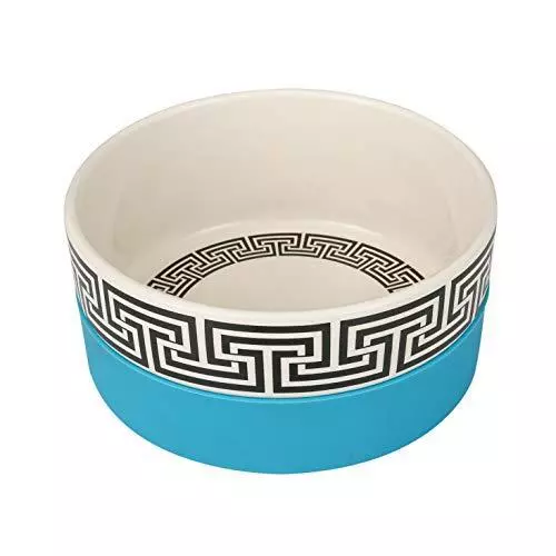 Now House for Pets by Jonathan Adler Greek Key Duo Dog Bowl, Large | Cute