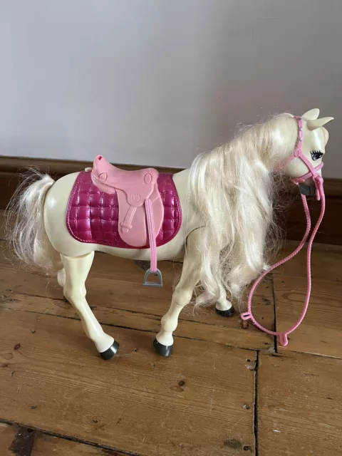 Barbie Puppe Walking Dream Pferd Mattel Figur offizielles Originalspielzeug weiß rosa