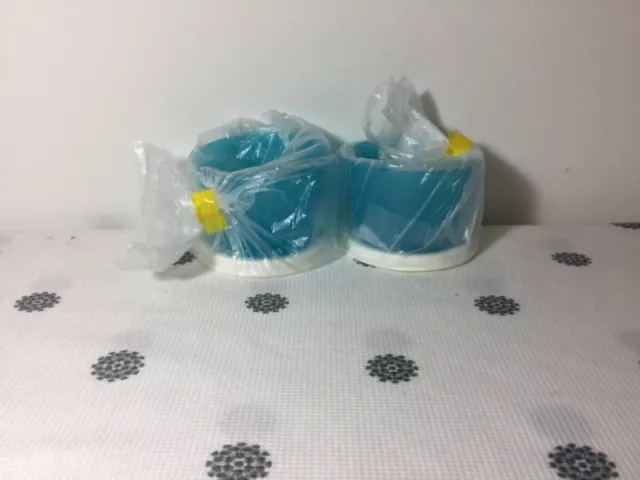 Tupperware Snack Cups - Set 2 - Blue with White Seal - Brand New