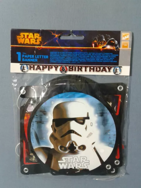 STAR WARS GUARDIA IMPERIALE FESTONE 1,6m. Festa a Tema Party HAPPY BIRTHDAY