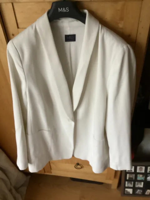 Marks & Spencer Womens White  Jacket Size 22 GC