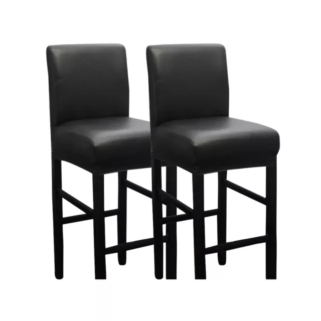 2pcs Faux Leather High Chair Stools Protector  Pub Counter Height Side