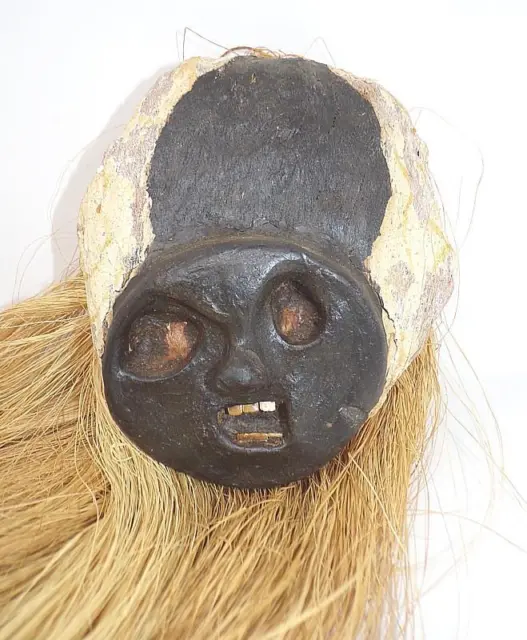 Antique Mystery Mask -  Palm Fiber, Wood, Cane & Grass - Oceanic? Possibly Fiji