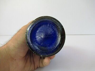 Antik Gift Flasche Glas Kobaltblau Pharmacy Apotheker & Medizin Chemis " F6 7