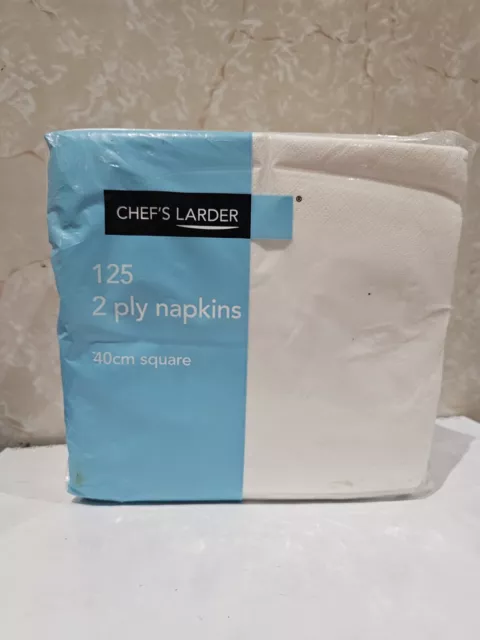 CHEFS LARDER 2 PLY NAPKINS, 1 PACK OF 125, 40CM SQUARE / Restaurant Buffet Cafe