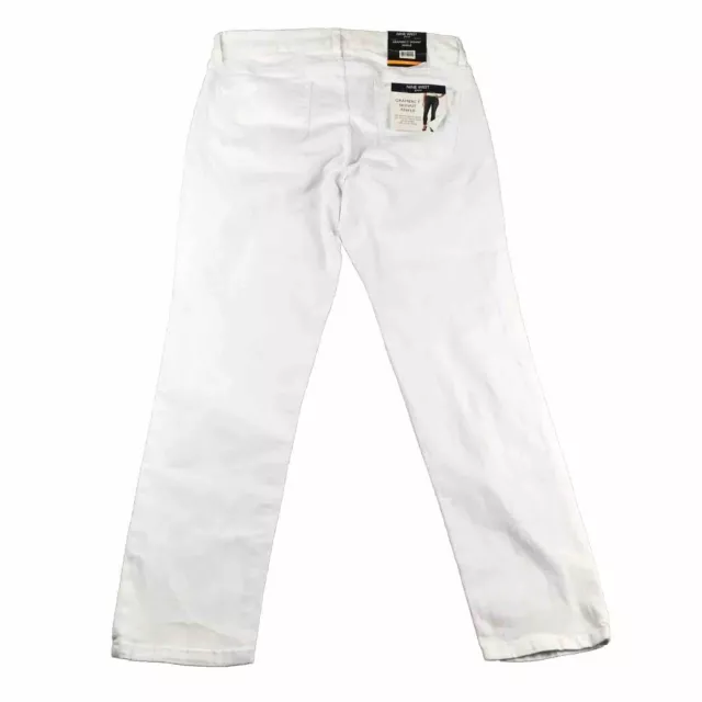 Nine West Jeans Womens 12 White Denim Stretch Gramercy Skinny Ankle NWT