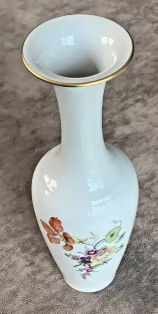 Porzellan antike KPM Vase groß Goldrand mit Reichsapfel Stempel schön bemalt