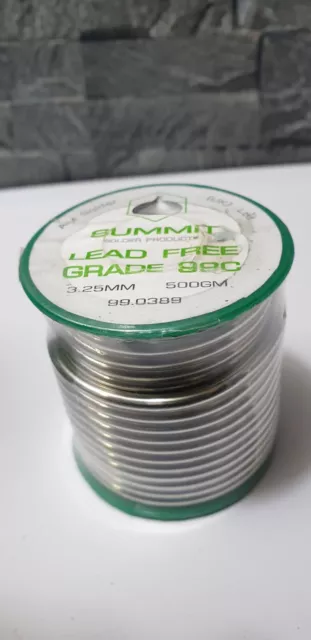 Plumbers lead free solder, Summit Lead Free Solder Grade 99C 500g 3.25mm