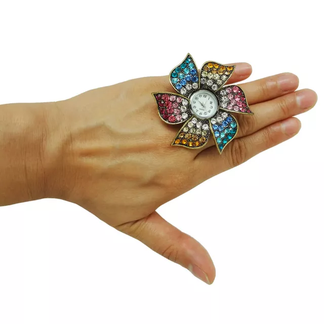 WOMEN RHINESTONE RING WATCHES No.2 2