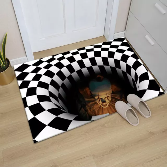Alfombra de ilusión de vórtice redondo impresa en 3D alfombra de piso puerta antideslizante sala de estar
