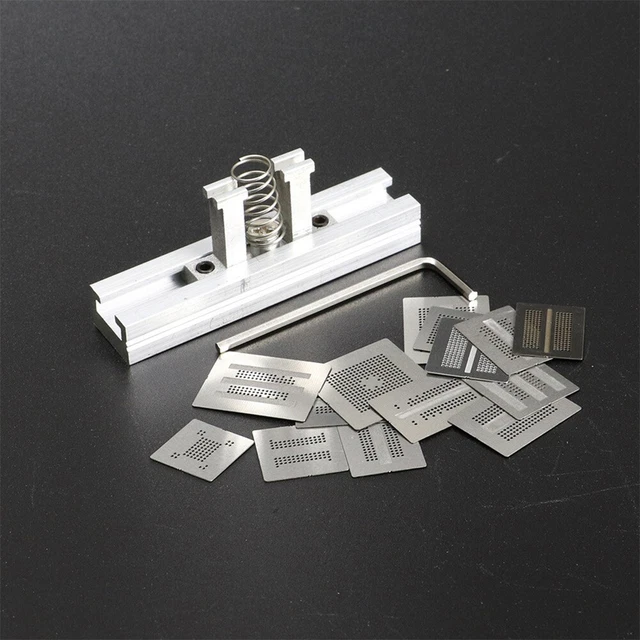 130 Pièces BGA Universel Reballing Rework Net Pochoirs En Acier Modèle