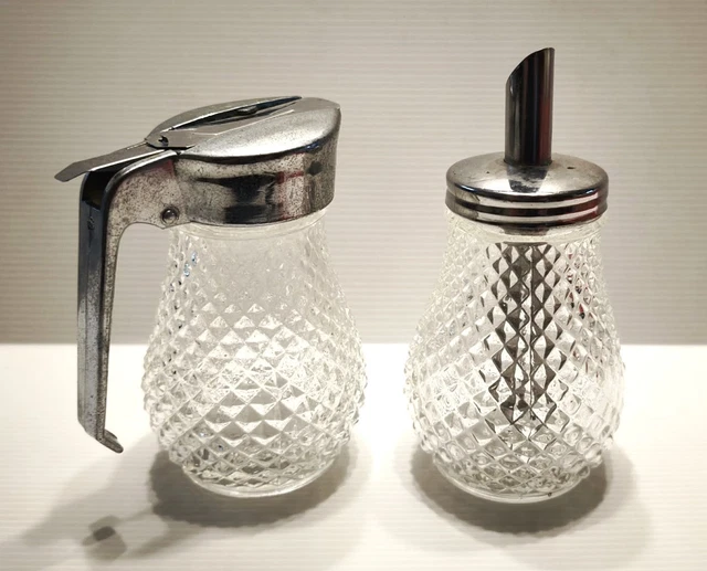 Ancien Sucrier Saupoudreur Vintage En Verre Et Inox Gravé – BMF N N°8