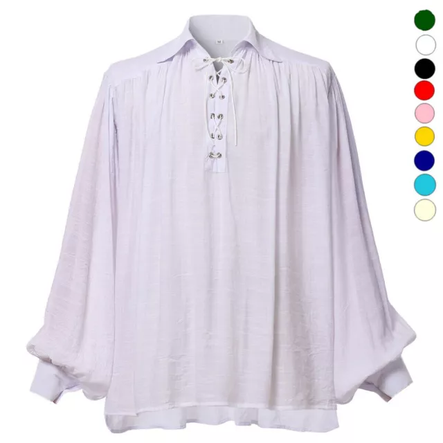 Medieval Men's Shirt Poet Pirate Renaissance Colonial Gothic Women's Shirt LARP