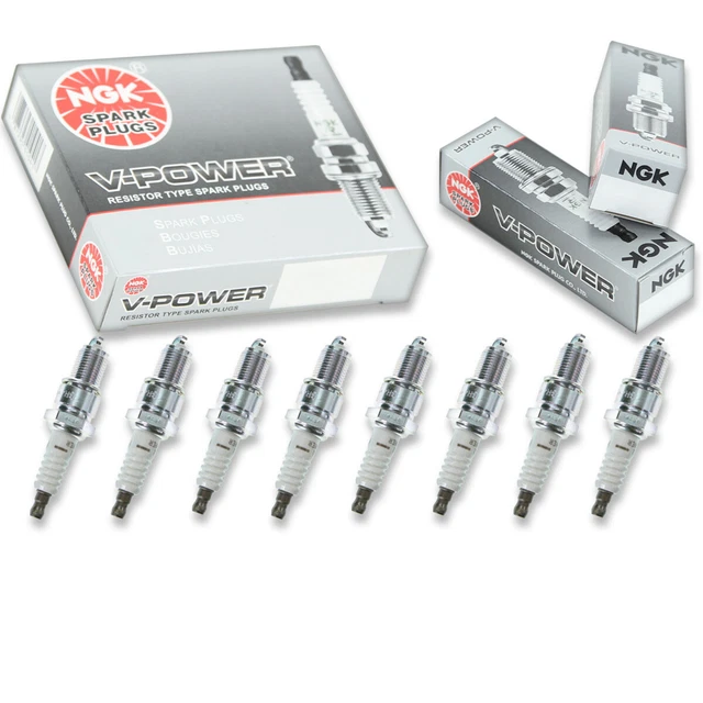8 pcs NGK V-Power Spark Plugs for 1967-1971 Plymouth GTX 5.2L 7.0L V8 - mn