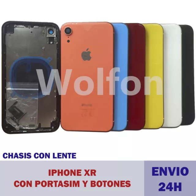 Tapa trasera Carcasa CHASIS marco IPHONE XR Portasim Botones PREMIUM envio 24h