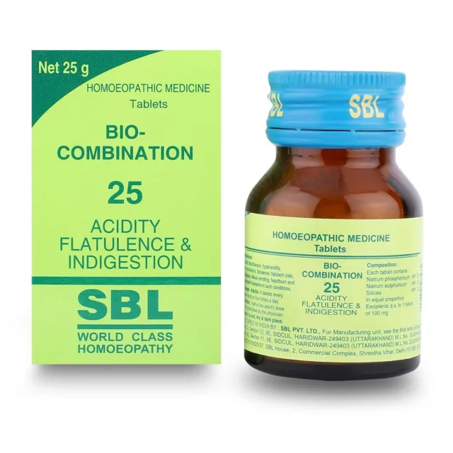 SBL's Bio-Combinación No.25 25 GM para acidez e indigestión Medicina homeopática