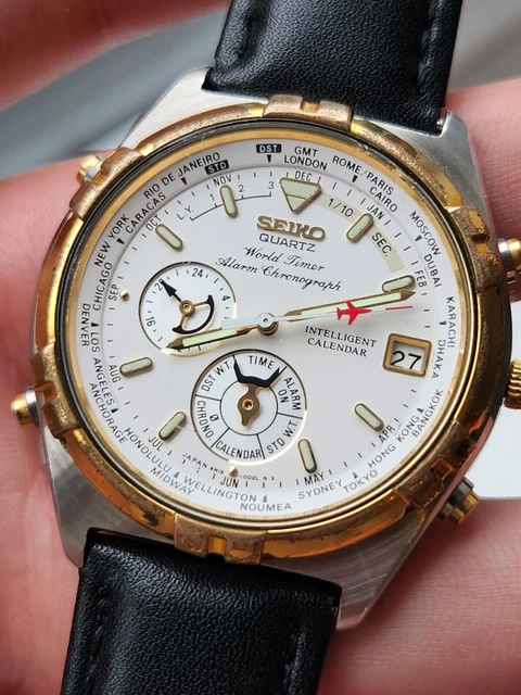 Seiko world sales timer gold