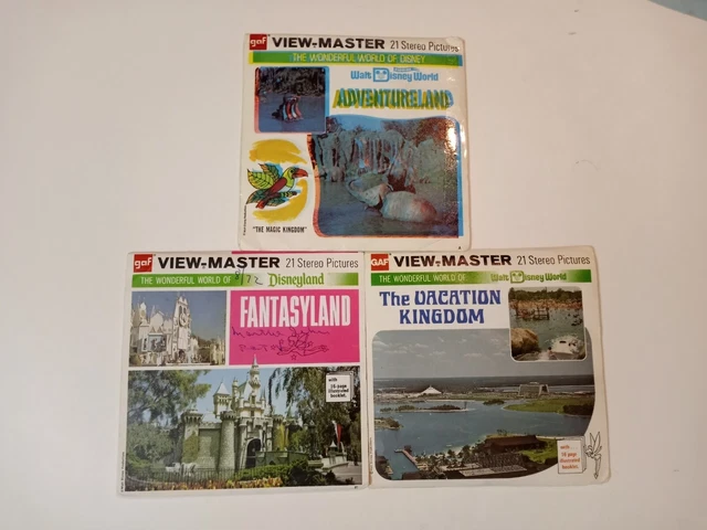 View-Master 3 Reels Sets Lot of 3 THE WONDERFUL WORLD OF DISNEYLAND