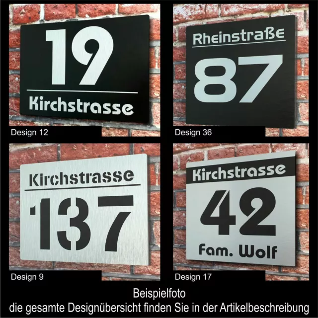 ** Hausnummer Hausnummernschild Edelstahl Design Modern anthrazit schwarz