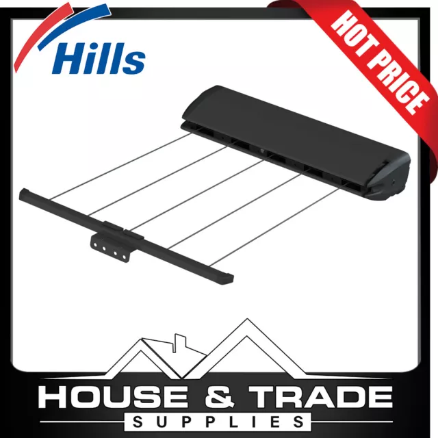 Hills Retracting Clothesline 5 Line 33m Line Space Colour: MONUMENT 80150821