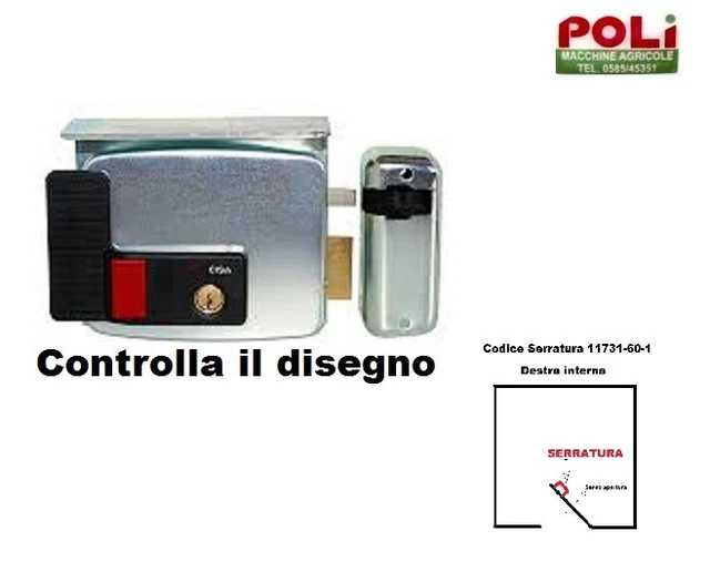 Coffre-fort Cisa Art. 11721 Verrouillage électrique Pour Portail 60