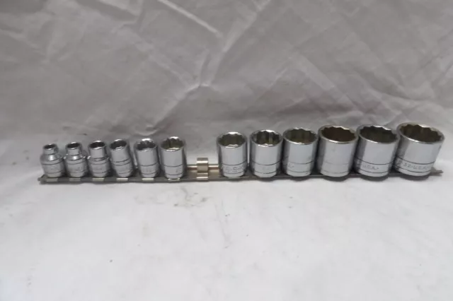 S-K 3/8" Drive 12 Pc. Socket Set 1/4" to 1" (5/8" missing)