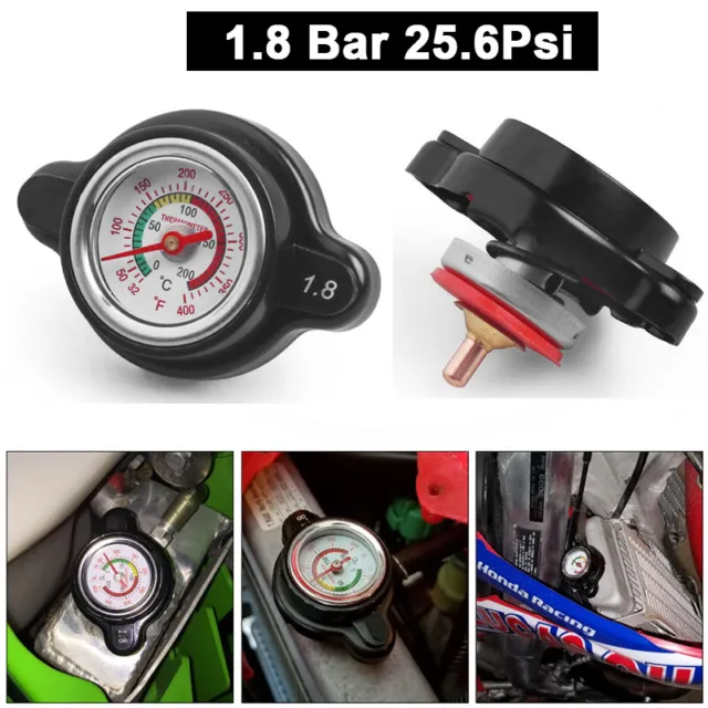 Tusk High Pressure Radiator Cap Temperature Gauge 1.8 Bar Radiator Cap 25.6Psi