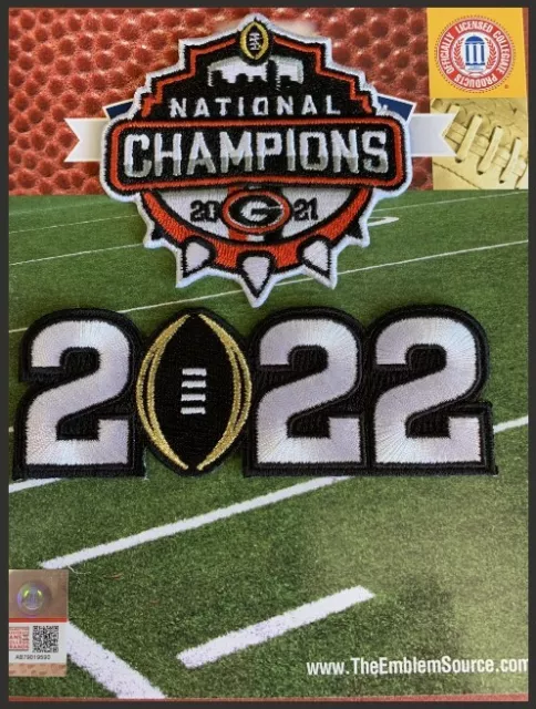 2022 College Bowl Championship Patch Set (2) Georgia Bulldogs Jersey Style Ncaa