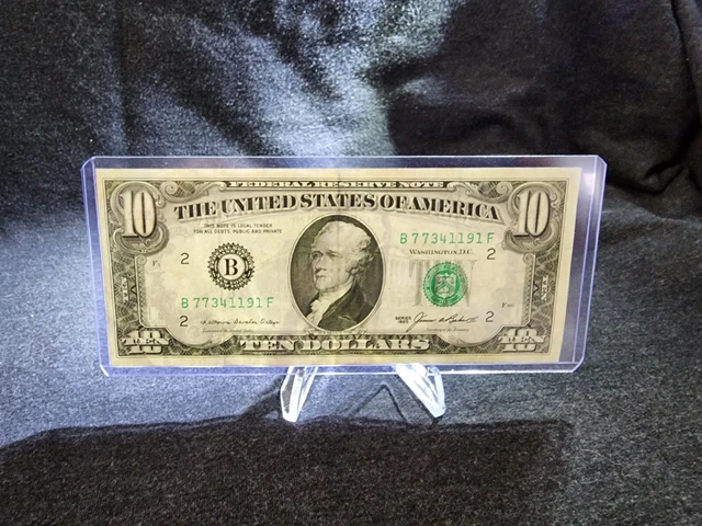 1985 $10 Ten Dollar Bill Federal Reserve Note  New York Vintage Old Currency