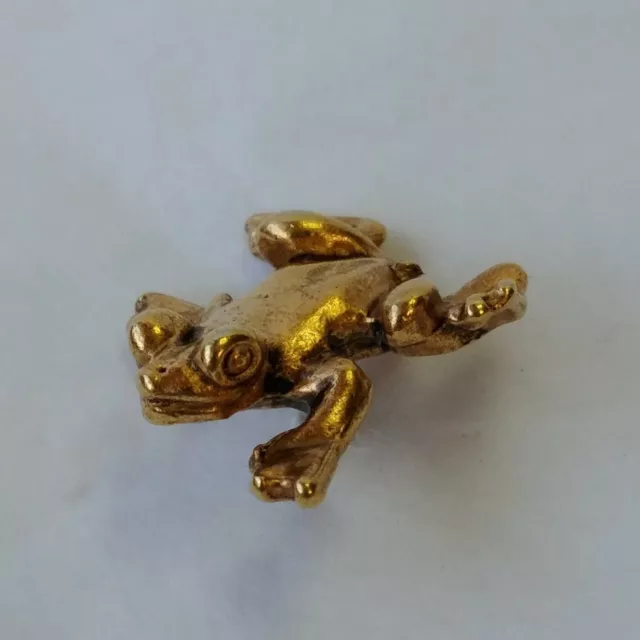 Golden Frog Lapel Hat Jacket Pin Gold Color Metal Cute Frog Amphibians