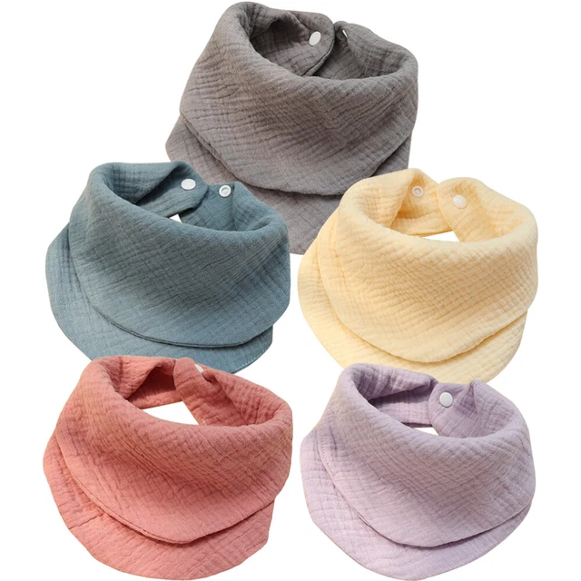 5 piezas baberos para bebé niña bufanda triangular babera baberas bebé niño portátil