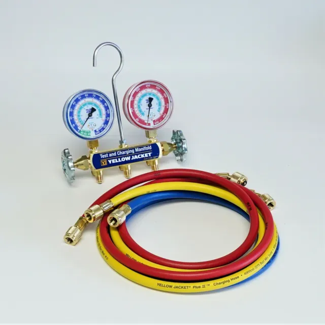 Yellow Jacket 41315 Test and Charging Manifold with 60" Hoses R134a/404A/507