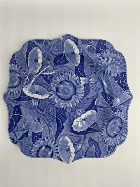 Spode Blue Room Sunflower Breakfast Lunch Plate 9.5” Square