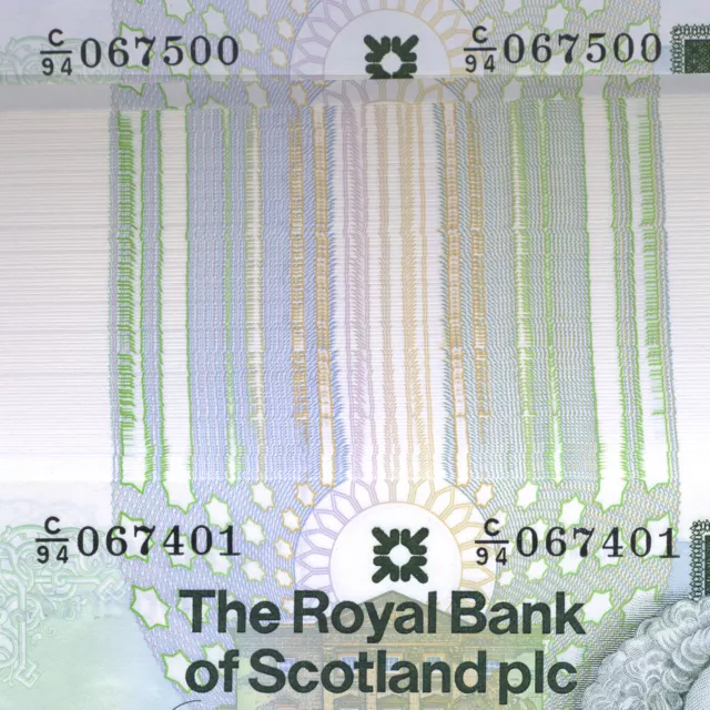 C/94 095401 - 500 Uncirculated 100 x Royal Bank of Scotland Last Prefix £1 Note