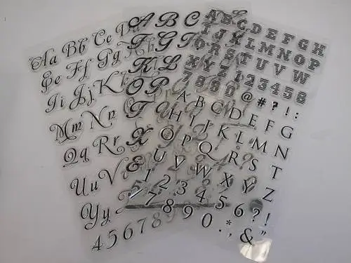Einzelne klare Acrylstempel Alphabet & Zahlen 3 Designs zur Auswahl