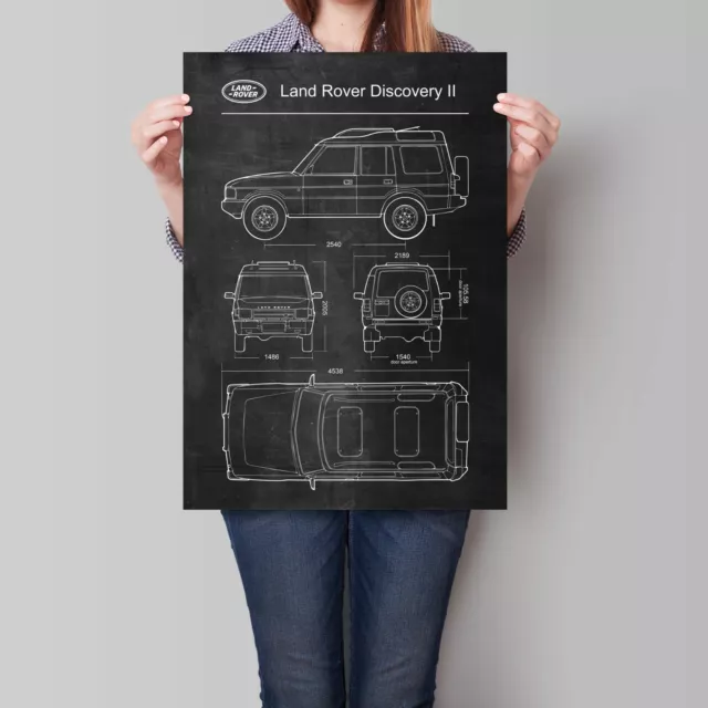 Land Rover Discovery II Poster Car Vintage Blueprint Art