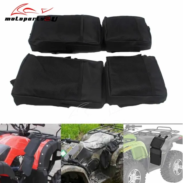 2-Pack Black ATV 4-Wheeler Fender Cargo Luggage Storage Hunting Bags Waterproof