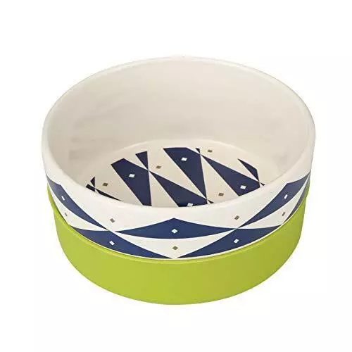 Now House for Pets by Jonathan Adler Oslo Duo Dog Bowl, Large Cute Ceramic Dog